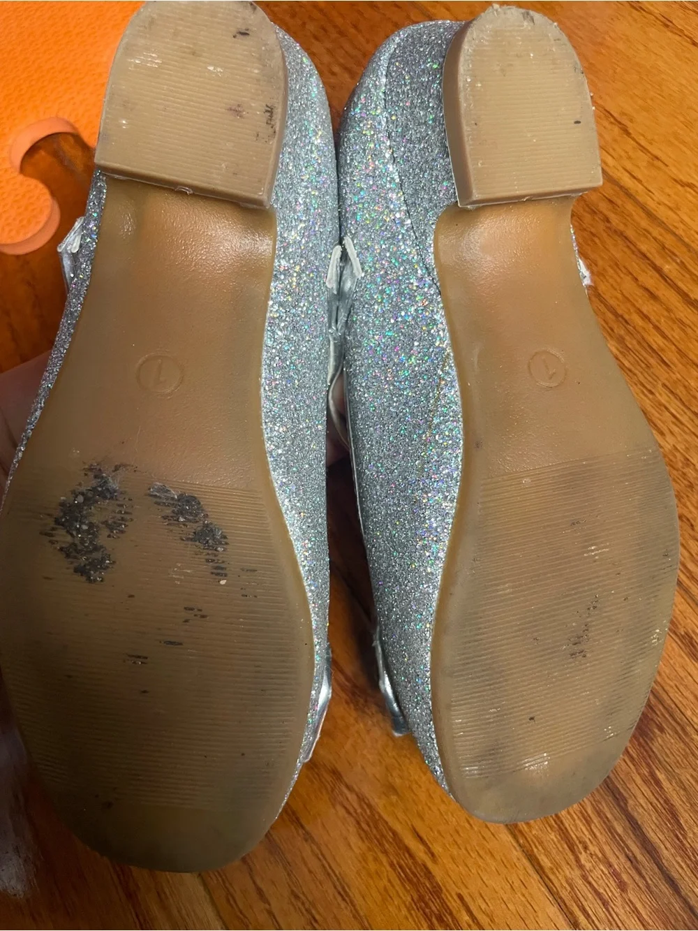 Girls silver princess shoes size 1